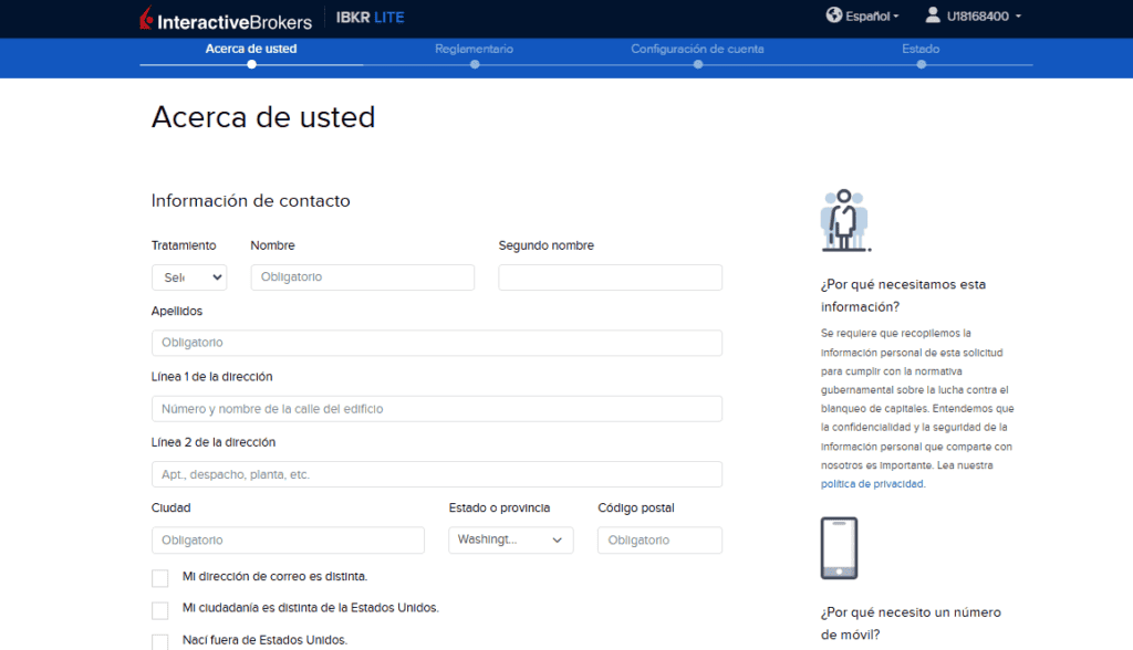 como registrarse en interactive brokers - paso 4