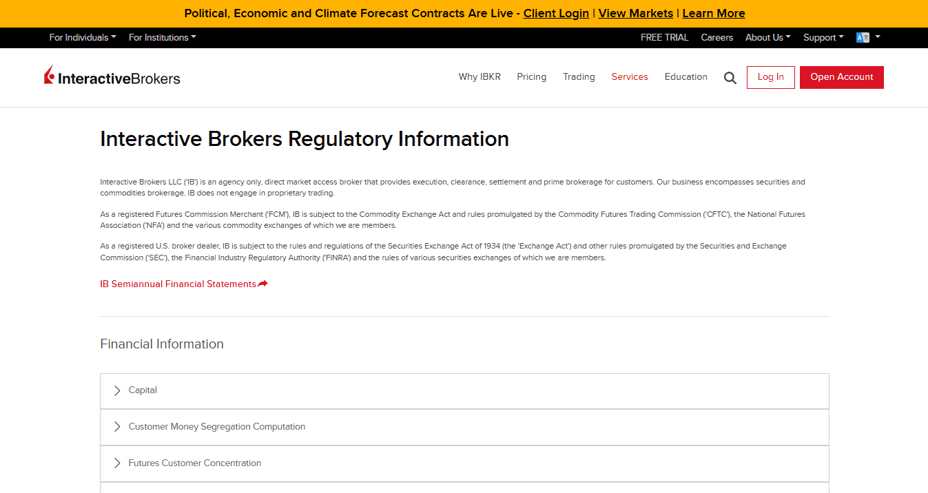 organismos regulatorios interactive brokers