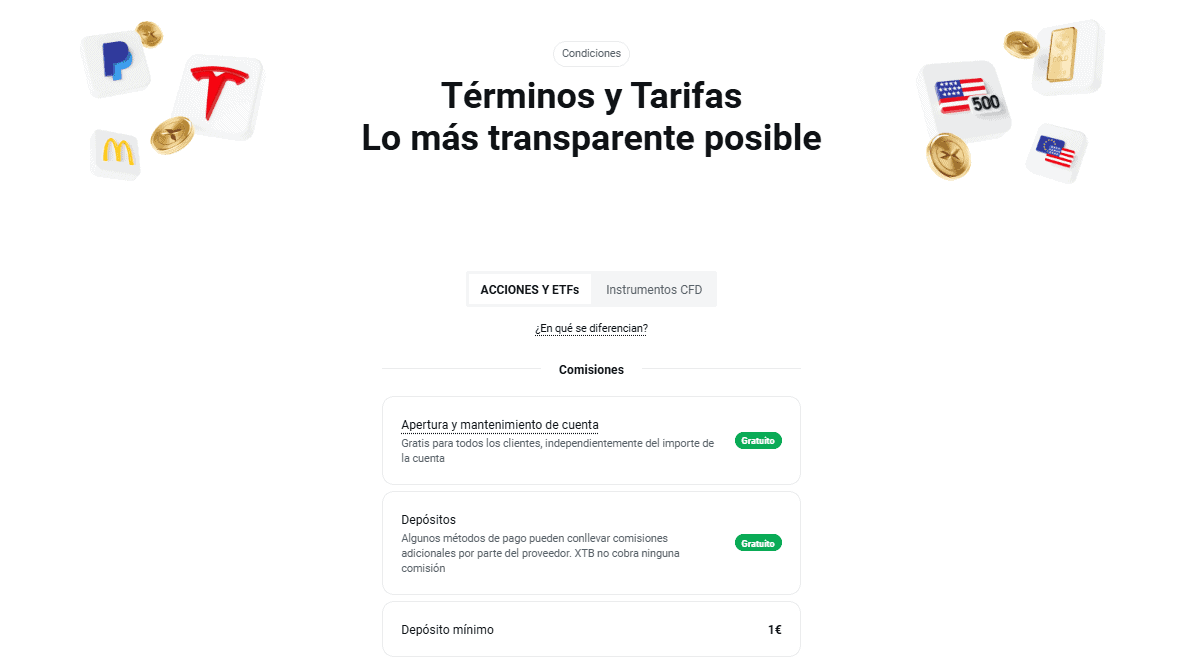 comisiones de xtb