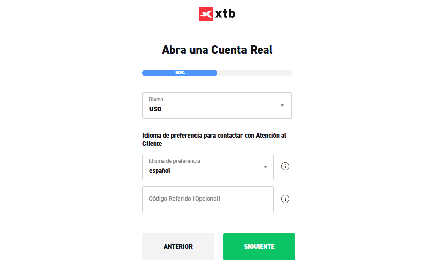 como registrarse en xtb paso 6